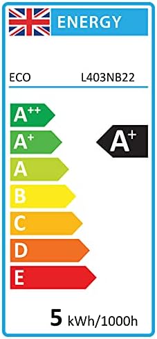ECO 40W 2 Pin Bayonet B22 Energy Saving LED Light Bulbs, Low Energy 5W LED, Bright 500 Lumens, 15,000Hrs Lifetime.
